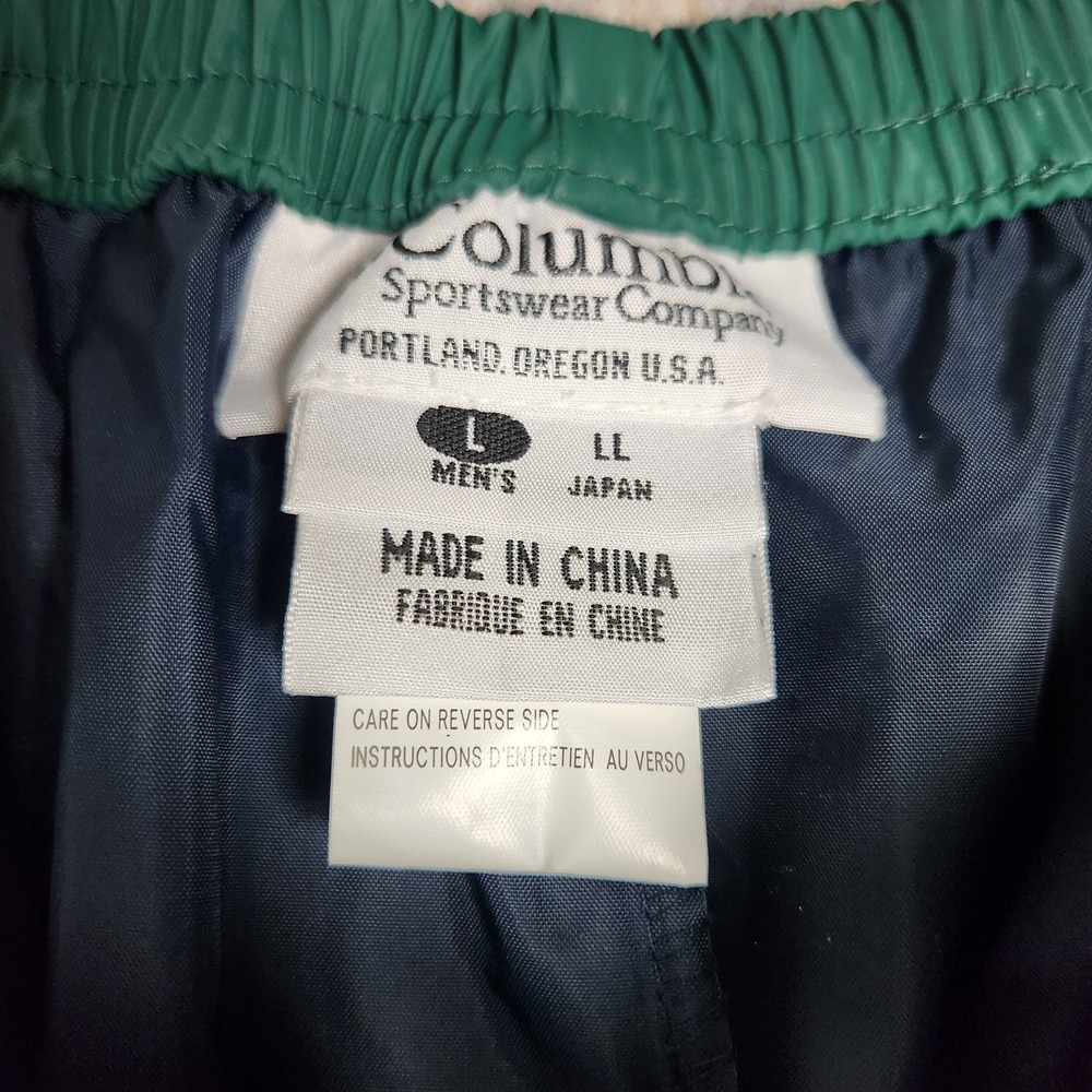 Columbia Rain Pants Men L 32x32 Forest Green Elastic Waist PVC Shell Reinforced - Picture 3 of 8